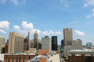 Hi-res still of Baltimore, MD skyline.