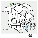 Distribution of Asclepias pedicellata Walter. . 