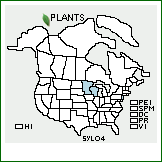 Distribution of Symphyotrichum ×longulum (Sheldon) G.L. Nesom [boreale × puniceum]. . 