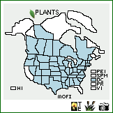 Distribution of Monarda fistulosa L.. . Image Available. 