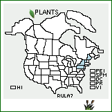 Distribution of Rubus lawrencei L.H. Bailey. . 