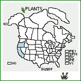 Distribution of Rubus spectabilis Pursh var. franciscanus (Rydb.) J.T. Howell. . 