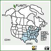 Distribution of Lespedeza repens (L.) W. Bartram. . Image Available. 