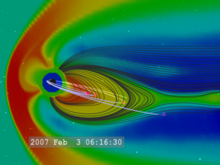 After the reconnection event, the magnetic field lines pull plasma earthward, where they may contribute to the structure of the aurora.  THEMIS will resolve where in this volume of space the substorm trigger is located and how the substorm evolves in the few minutes after onset.