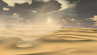 Artist depiction of dust particle aerosols from deserts.