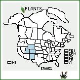 Distribution of Erigeron melanocephalus (A. Nelson) A. Nelson. . 