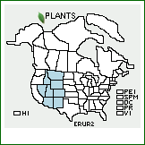 Distribution of Erigeron ursinus D.C. Eaton. . 