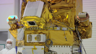 This footage provides viewers with wide, medium, and close up shots of the Glory satellite.