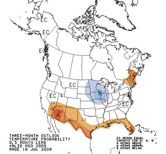 Latest 90 Day Temperature Outlook