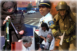 Collage of first responder personnel