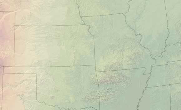 Ouline of airspace boundary for Kansas City Center