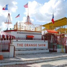 Orange Show, 1979, Jeff McKissack, 2402 Munger St., Gulf Freeway. Created single-handedly by a retired postman, the Orange Show is one of the most famous folk art sites in America. Jeff McKissack began building his homage to the orange in 1956, using scrap materials and found objects.  In 1979, he declared his "show" finished and opened his private fantasyland to the public.