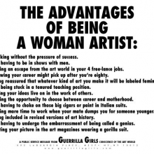 The Guerrilla Girls, "The Advantages of Being a Woman Artist," 1998, poster