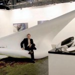 Kenny Schachter with Zaha Hadid’s interior unit at the 2006 ARCO fine art fair in Madrid