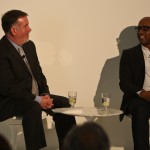 Steven Evans (left) in conversation with artist Glenn Ligon