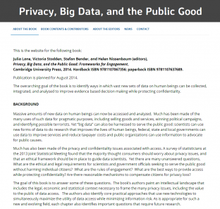 Privacy, Big Data, and the Public Good