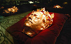 The gold-plated death mask of former Russian Emperor Peter the Great, created in the second half of 18th century