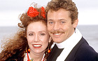 Giles Watling on a promotional tour for the TV show Bread in 1990 with co-star Melanie Hill 