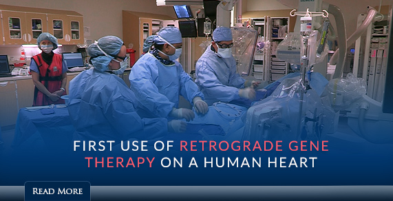 First use of retrograde gene therapy on a human heart.