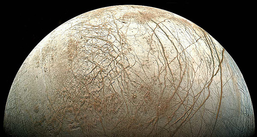 image of Jupiter’s frosty moon Europa