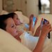 Luca Citrone, 8, and his sister Willow play Minecraft before they go to bed.