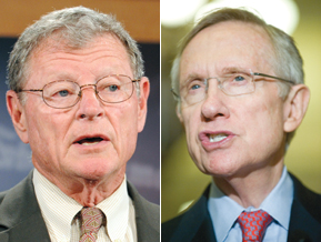 Jim Inhofe and Harry Reid are shown in a photo composite. | Photo by John Shinkle