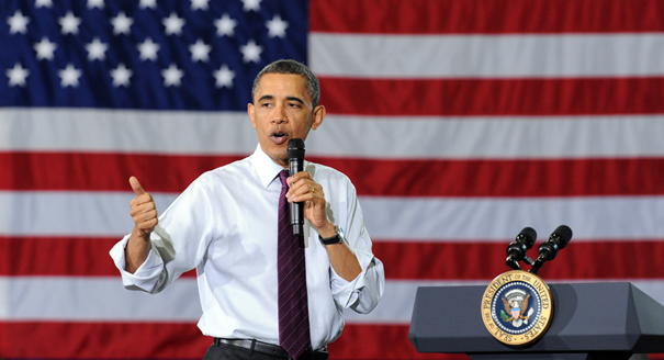 President Obama talks about plans to reduce the debt and deficit to college students Northern Virginia Community College in Annandale, VA  on April 19, 2011. | John Shinkle/POLITICO