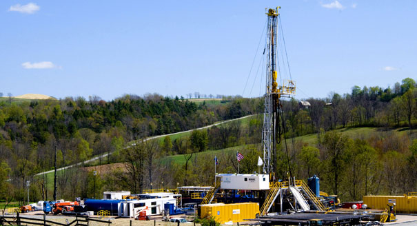 A Chesapeake Energy natural gas well site is pictured. | AP Photo