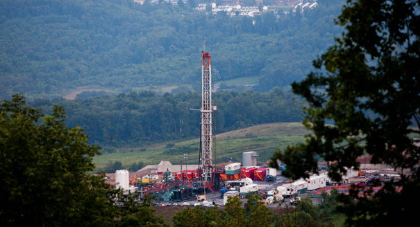 A natural gas well operated by Northeast Natural Energy is seen in West Virginia. | AP Photo