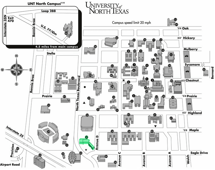 University of North Texas Campus map
