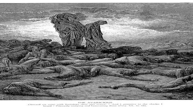 The Plain of the Avaricious from Dante's Inferno by Gustave Dore