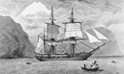 HMS Beagle in Strait of Magellan