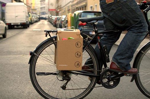 Photo: These cardboard carriers fold together in seconds, so cyclists can carry groceries. http://f-st.co/TnxoPtY