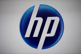 The Hewlett-Packard logo is seen in the Best Buy store in East Palo Alto, California on Aug. 18, 2011.