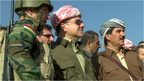 Masoud Barzani with Peshmerga fighters