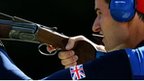 Peter Wilson in action during men's double trap competition