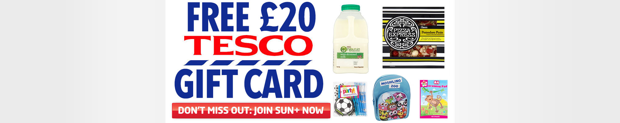 Free £20 Tesco gift card when you join Sun+