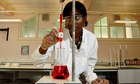 Student in chemistry laboratory