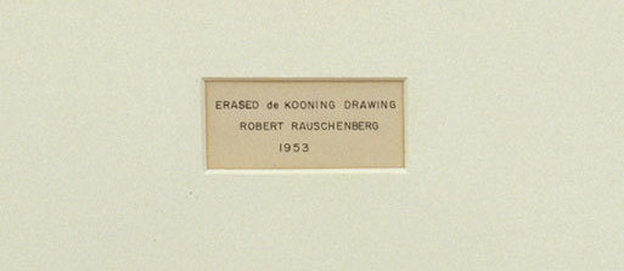 "Erased de Kooning Drawing" detail, by Robert Rauschenberg