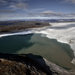 Where ice once capped the Sermeq Avangnardleq glacier in Greenland, vast expanses of the Arctic Ocean are now clear.