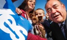 First Minister Alex Salmond and Deputy First Minister Nicola Sturgeon with figures from across the Yes movement.
