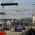 Congestion charging point in Stockholm. Image courtesy of Transport Styrelsen.