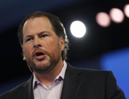 Salesforce CEO Marc Benioff speaks during the Dreamforce event in San Francisco