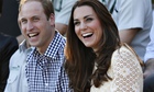 Prince William and the Duchess of Cambridge, watching an animal show during their visit to Sydney