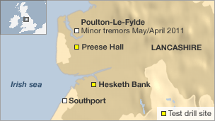Map of the area where testing has taken place