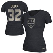CCM Jonathan Quick Los Angeles Kings Ladies Name & Number V-Neck T-Shirt - Black