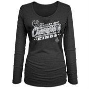Los Angeles Kings Womens 2014 Stanley Cup Champions Tri-Blend Long Sleeve T-Shirt - Black