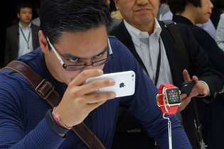 Apple's new Watch on display in Cupertino, Calif., on Tuesday.