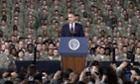 Barack Obama addresses troops in 2012.