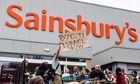 A protest against Israeli food products sold in Sainsbury's supermarket. 